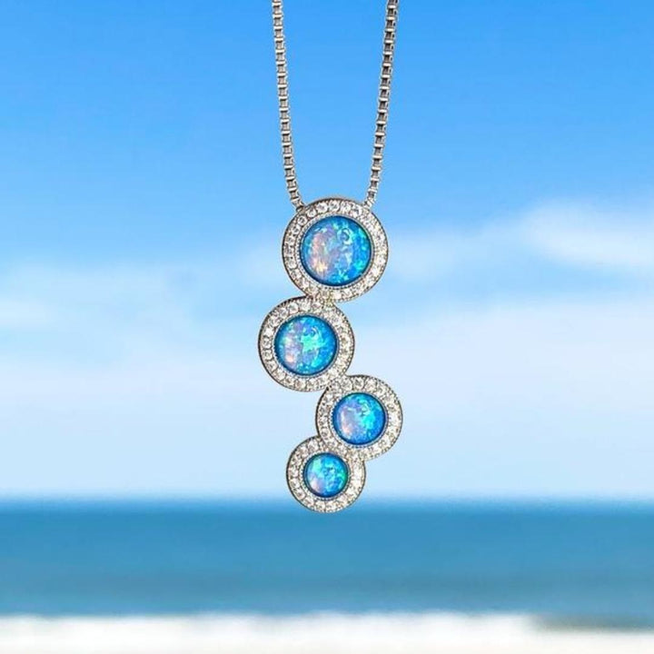 Collier en zircon avec opale | Argent
