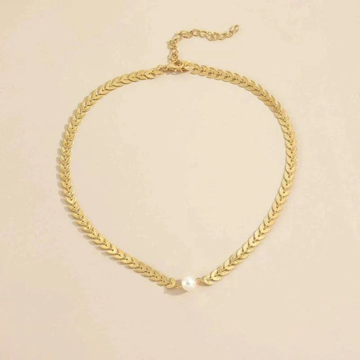 Collier grec avec perle | Or
