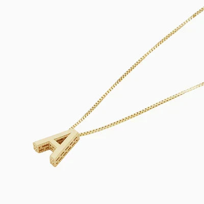 Collier initial en lettre d'amour | Or blanc