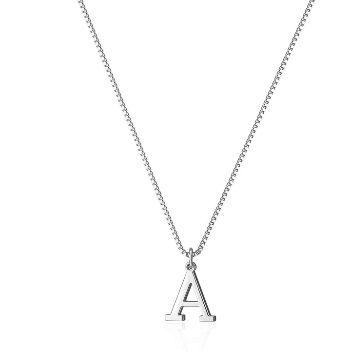 Collier initial en lettre d'amour | Or blanc