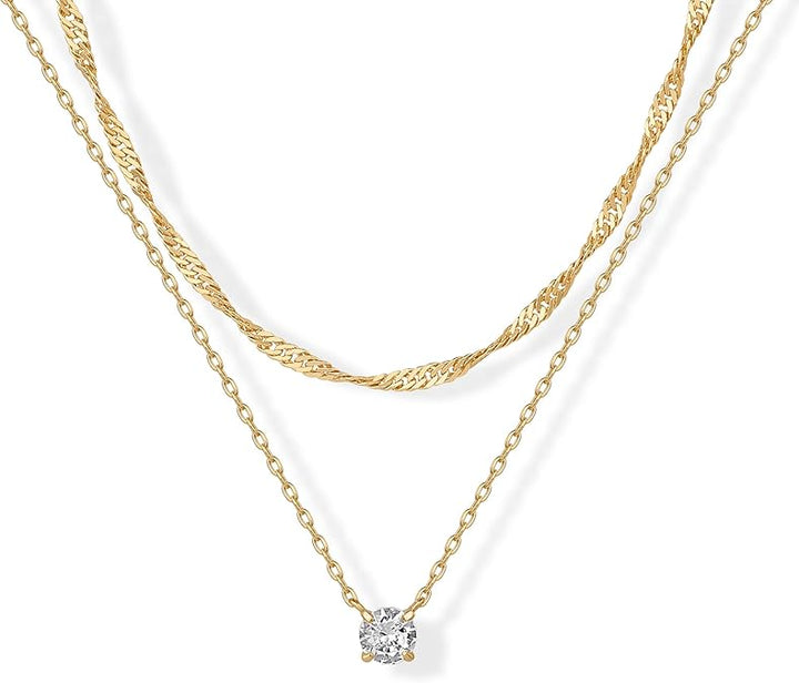 Collier superposé auréole | Or