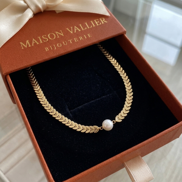 Collier grec avec perle | Or