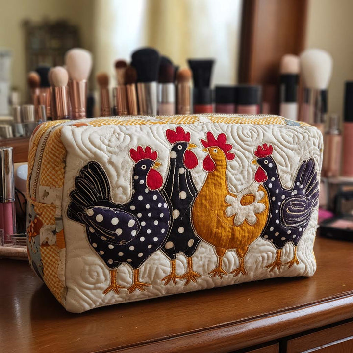 Dolly - Quilted Toiletry Bag - Cheerful Chicken