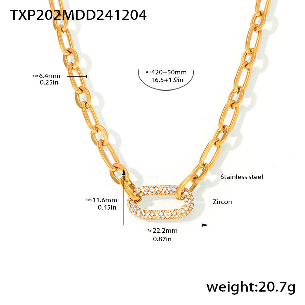 Ensemble de bijoux en chaîne épaisse pavée | Or