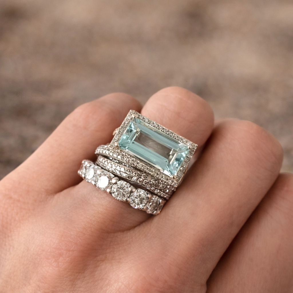 Ensemble de bagues rétro avec pierre en turquoise | Argent