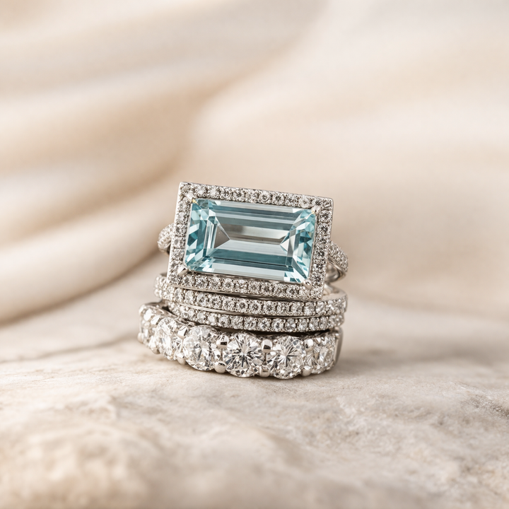 Ensemble de bagues rétro avec pierre en turquoise | Argent