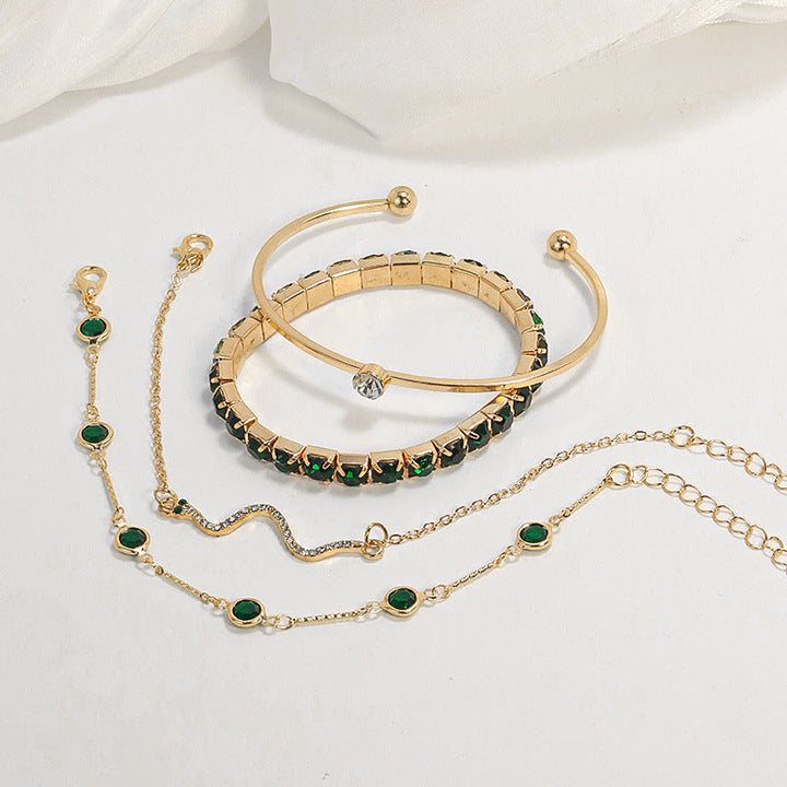Ensemble de bracelets éclat d'émeraude | Or