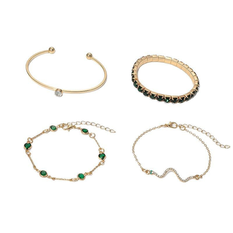 Ensemble de bracelets éclat d'émeraude | Or