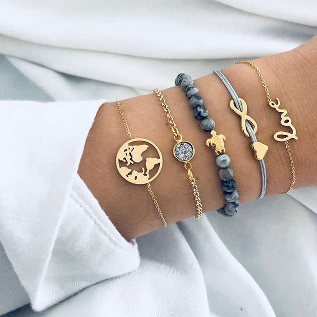 Luxusný a trblietavý set náramkov | Zlato