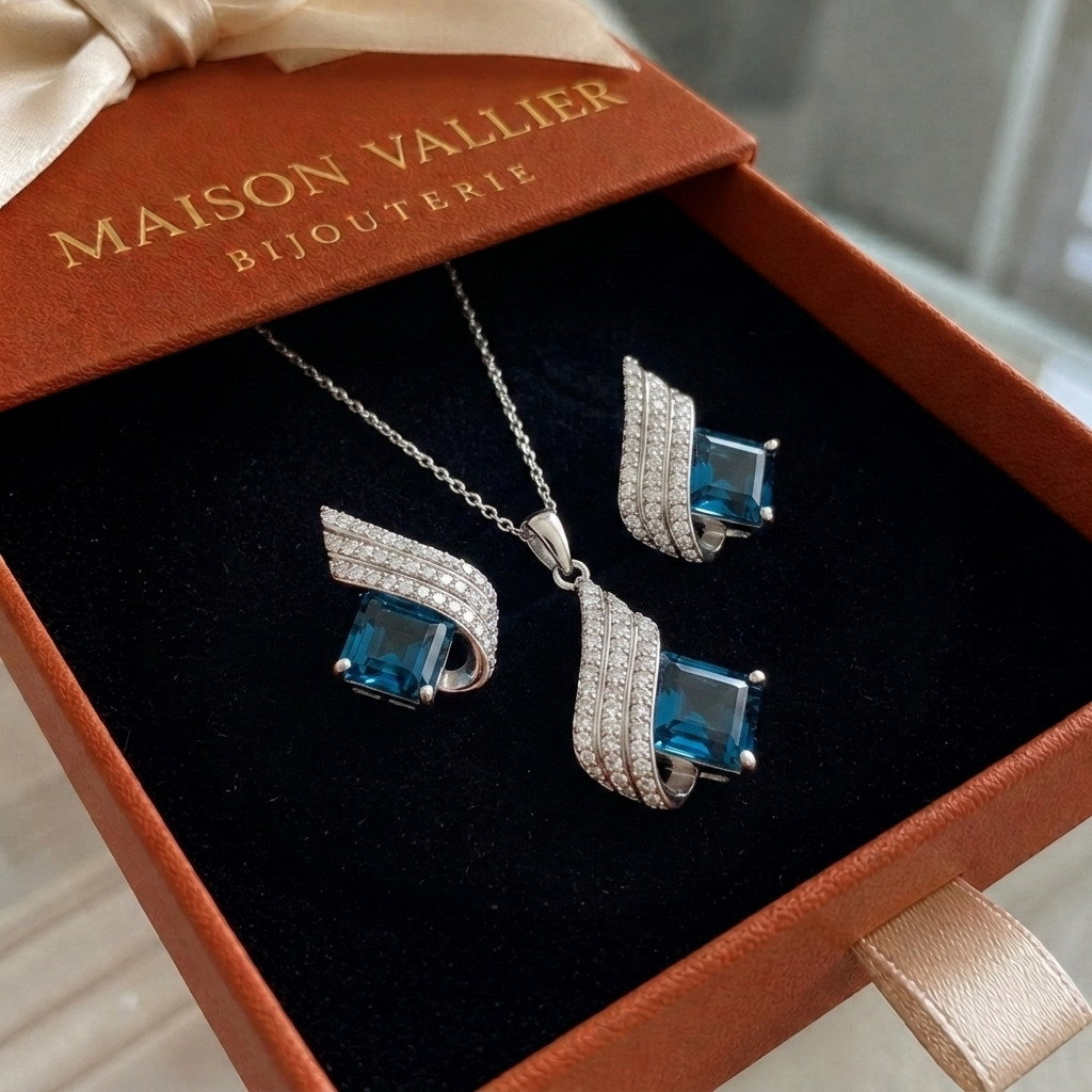Ensemble de bijoux Brienne Solazure | Or blanc