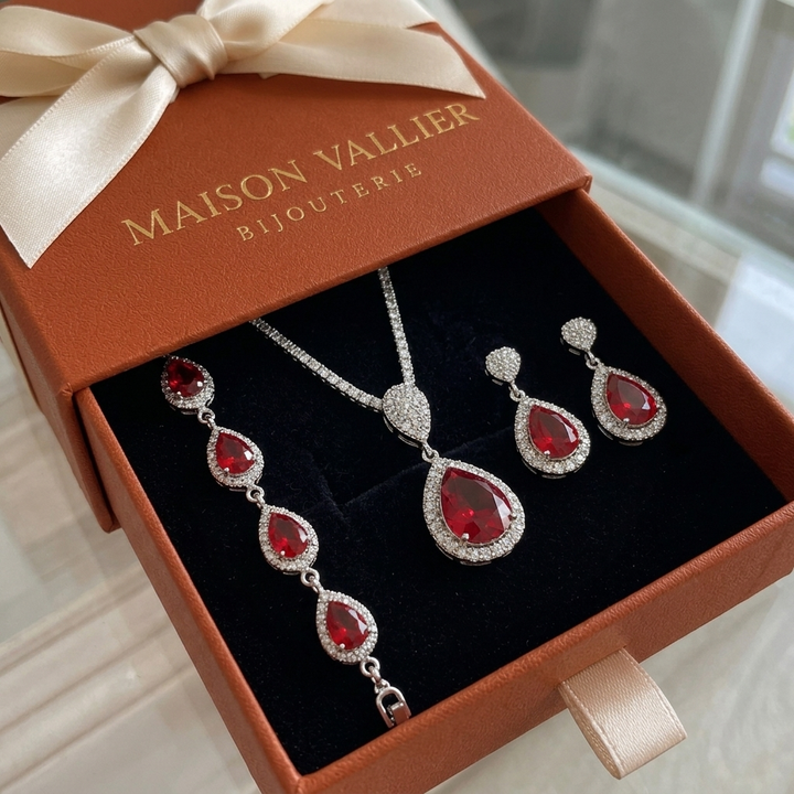 Ensemble de bijoux Thalia Sangréal | Or blanc