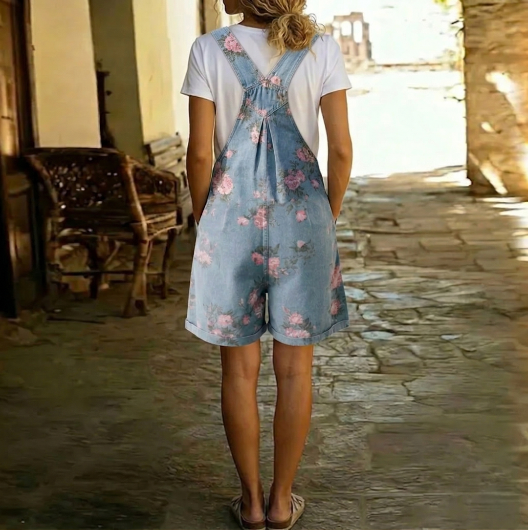 Judy™ | Vintage kvetinový denim overall