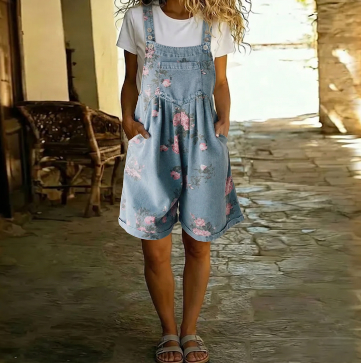 Judy™ | Vintage kvetinový denim overall