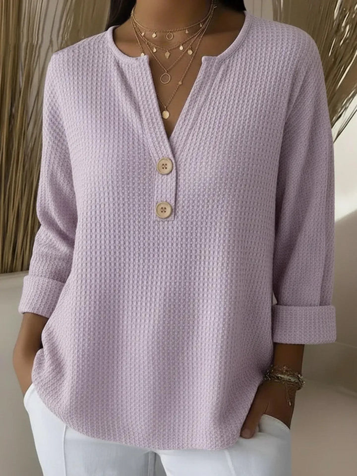 Lucía | Halenka Henley s gofrovanou textúrou a gombíkmi
