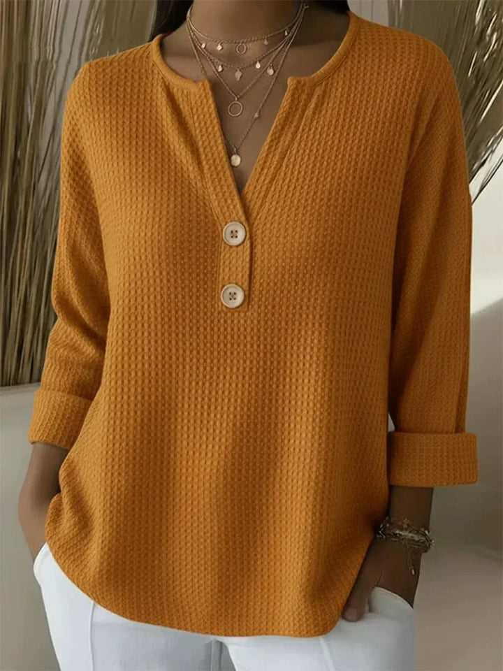 Lucía | Halenka Henley s gofrovanou textúrou a gombíkmi
