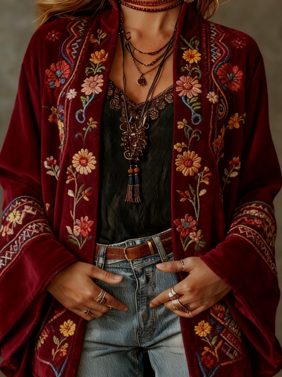 Lucia – vyšívaný kimono kardigán