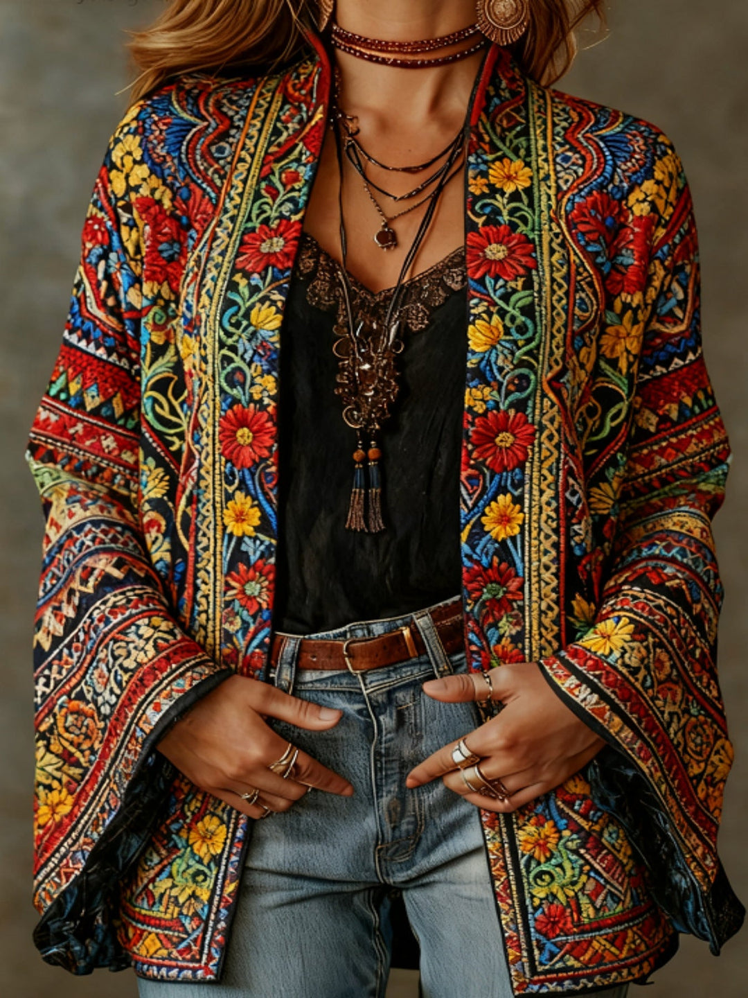 Lucia – vyšívaný kimono kardigán