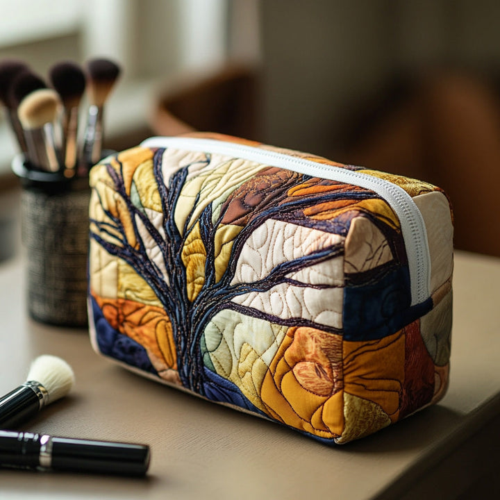 Paige - Quilted Toiletry Bag - Tree of Life Branches