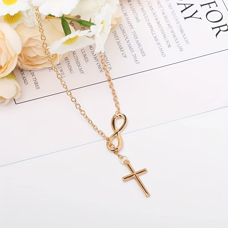 Pendentif croix éternelle | Or blanc
