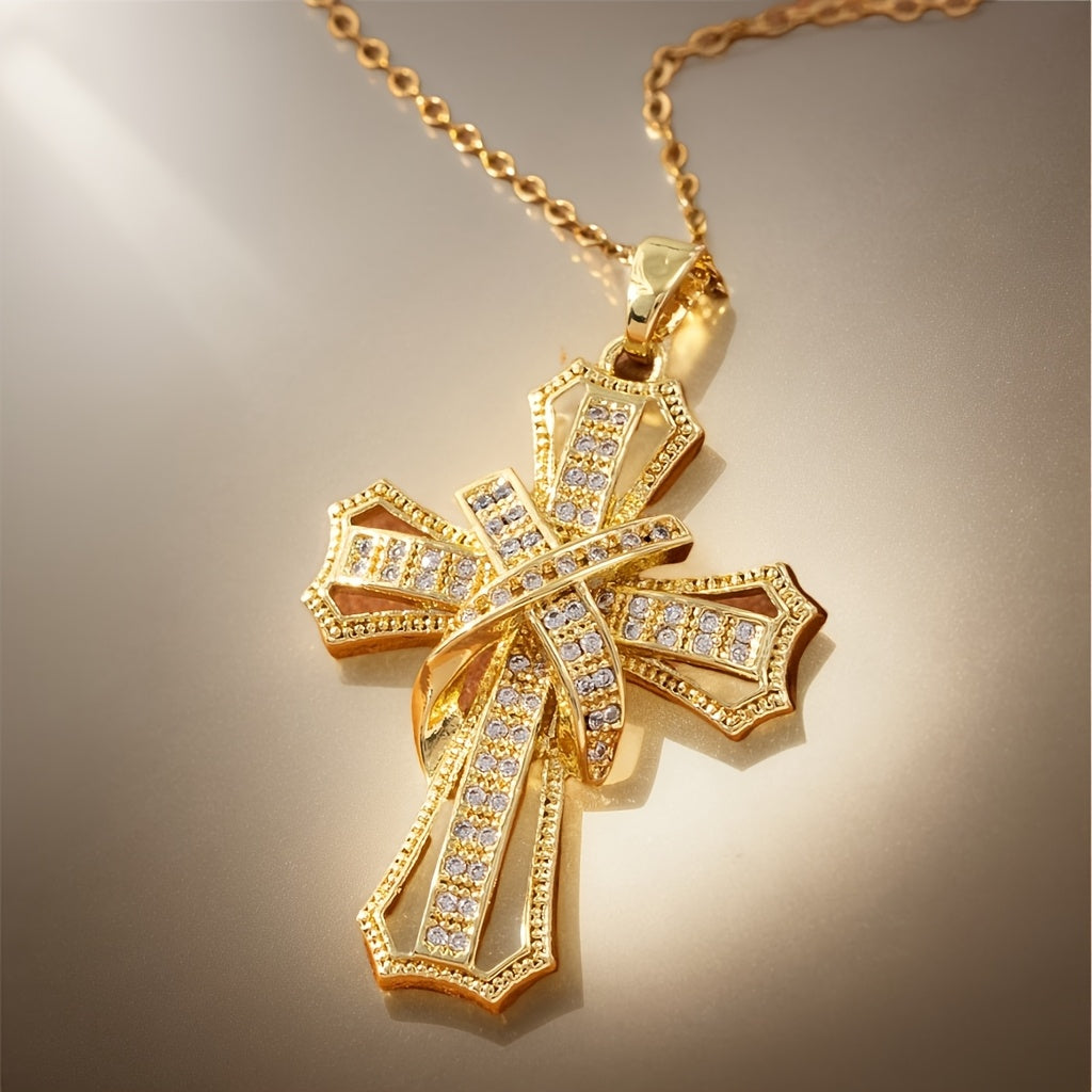 Pendentif croix rayonnante | Or