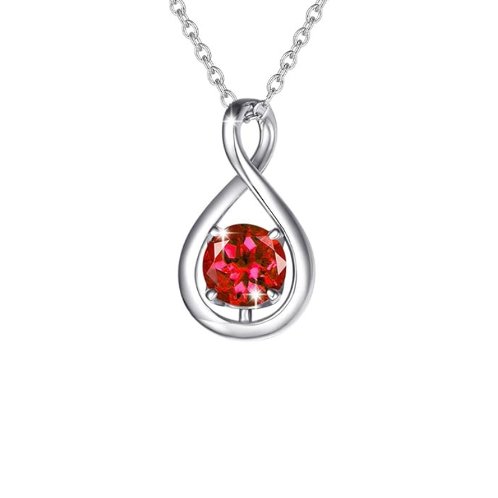 Pendentif infini en rubis | Or blanc