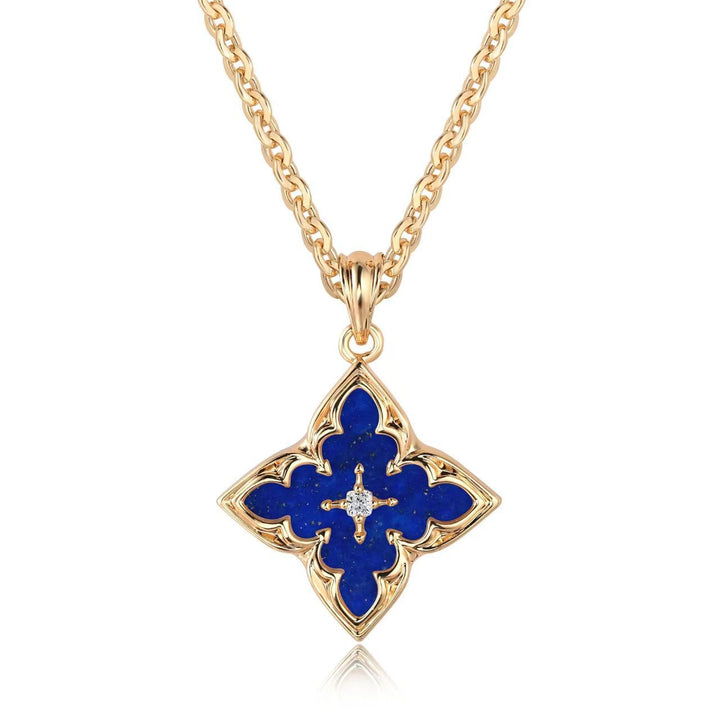 Pendentif trèfle Marron | Or