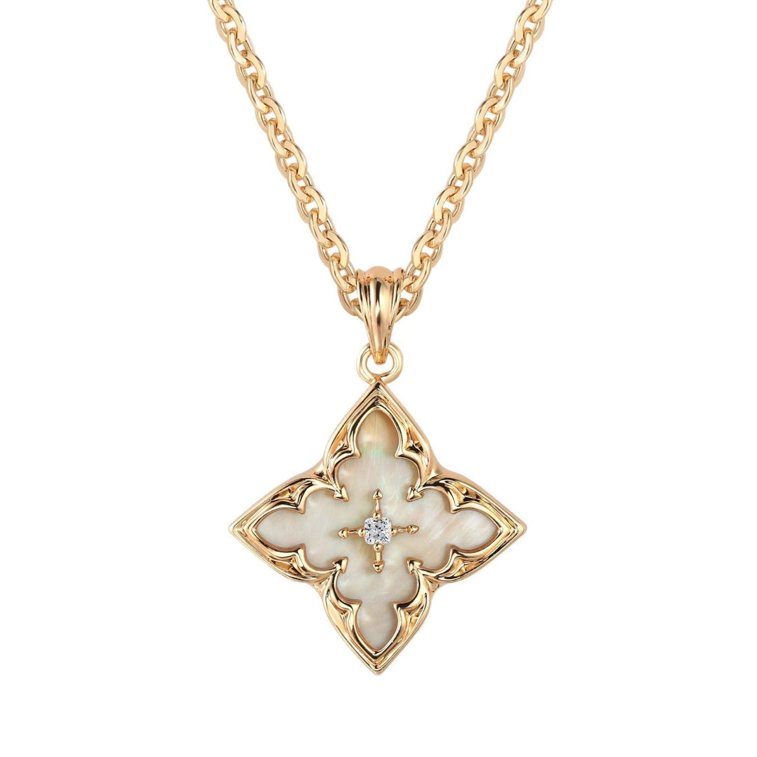 Pendentif trèfle Marron | Or