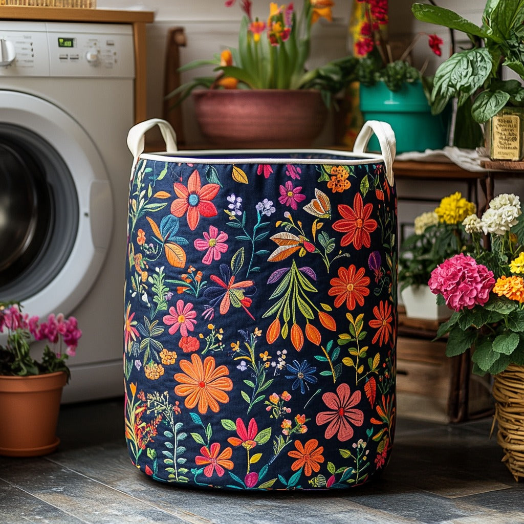 Prešívaný košík na bielizeň - Bohemian Patchwork