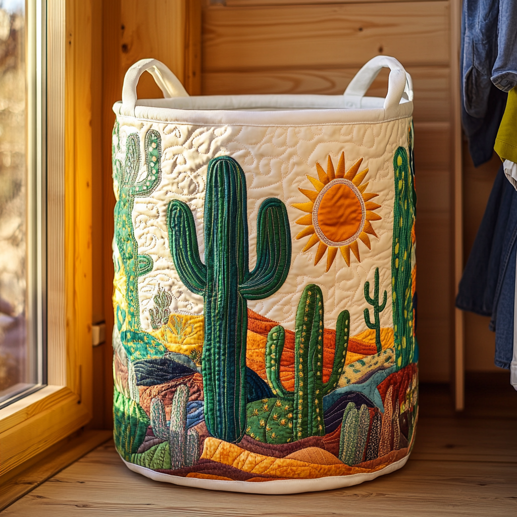 Prešívaný košík na prádlo - Cactus Horizon II