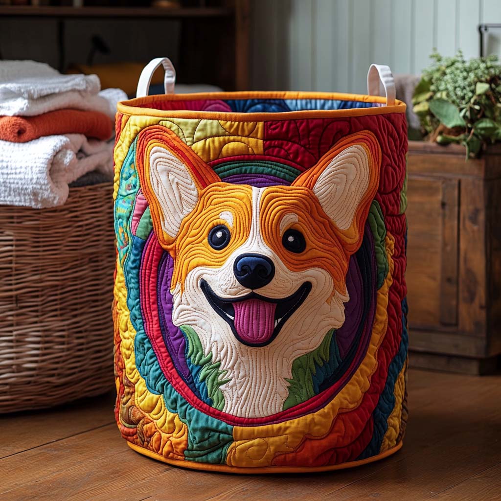 Prešívaný košík na prádlo - Corgi