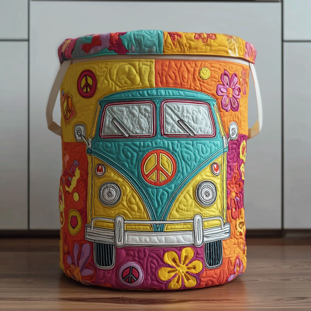 Prešívaný košík na prádlo - Hippie štýl