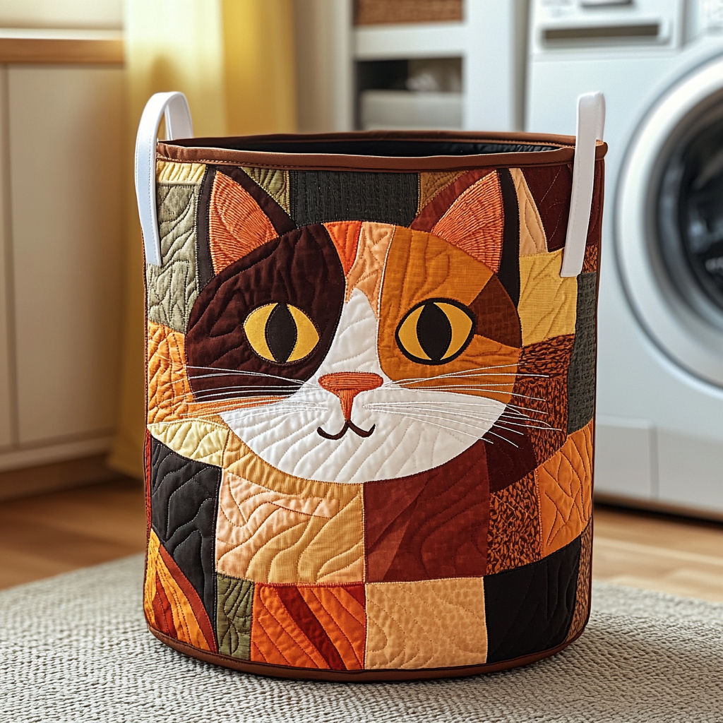 Prešívaný košík na prádlo - Patchwork