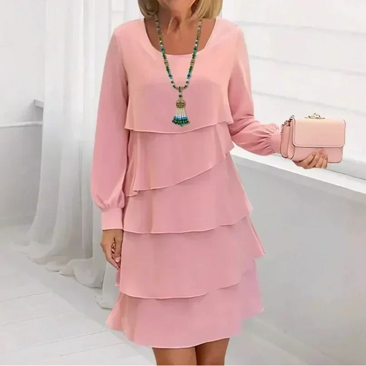 Margaret - Elegantná šaty pohodlia s čipkovými detailmi a dlhými rukávmi