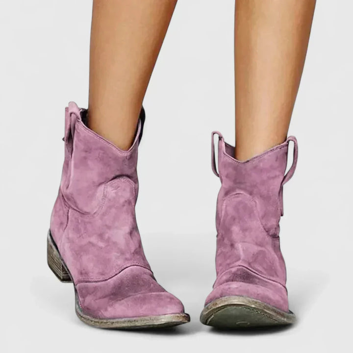Sloboda - Cowboy čižmy v retro štýle, do členkov, s elegantným zakončením