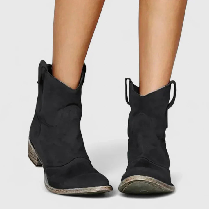 Sloboda - Cowboy čižmy v retro štýle, do členkov, s elegantným zakončením