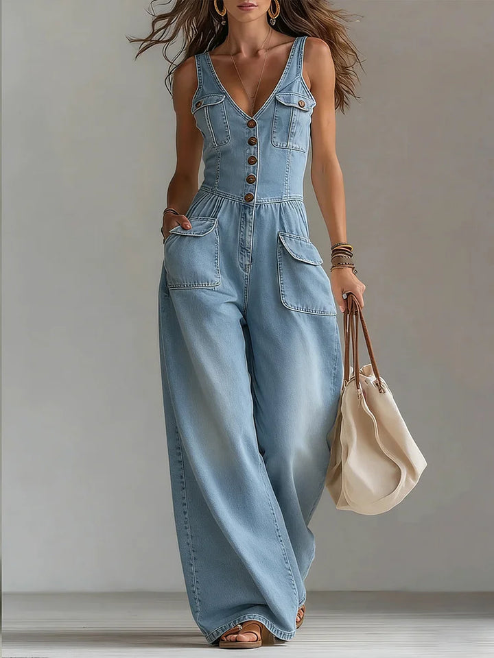 Sophie™ | Priestranný denim overall