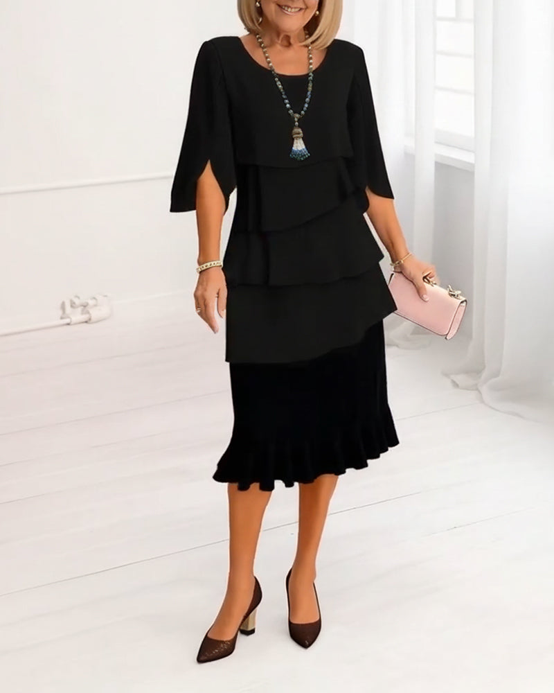 Patricia - Elegantná Šaty Pohodlia s Švami