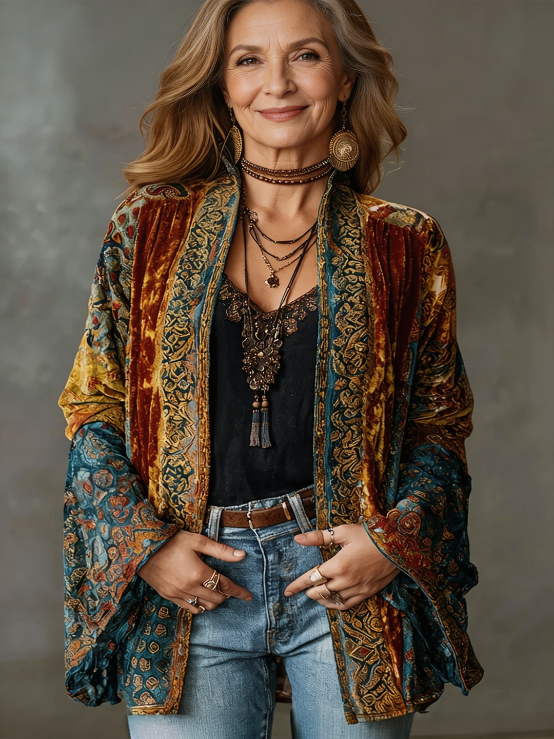Lucia – vyšívaný kimono kardigán