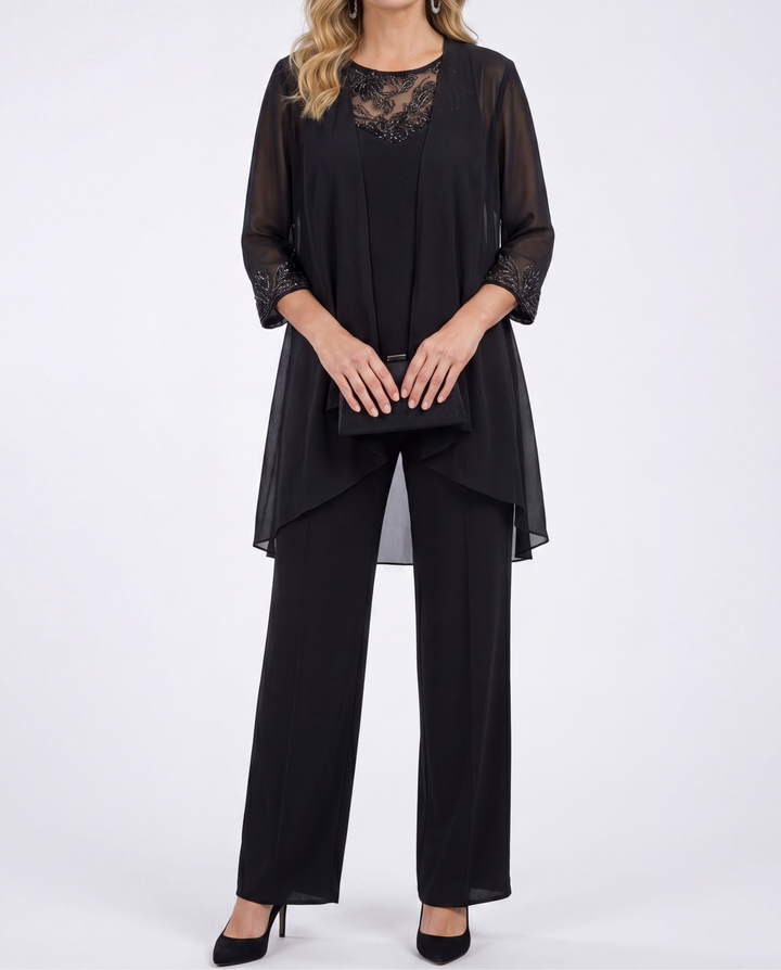 Evelina™ | Prúdiaca bunda a set s širokými nohavicami