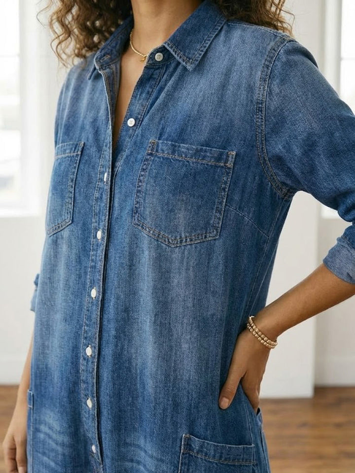 Diana™ | Vintage denim overal s gombami
