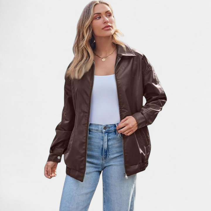 KENDRA | Oversize bunda s efektom semišu