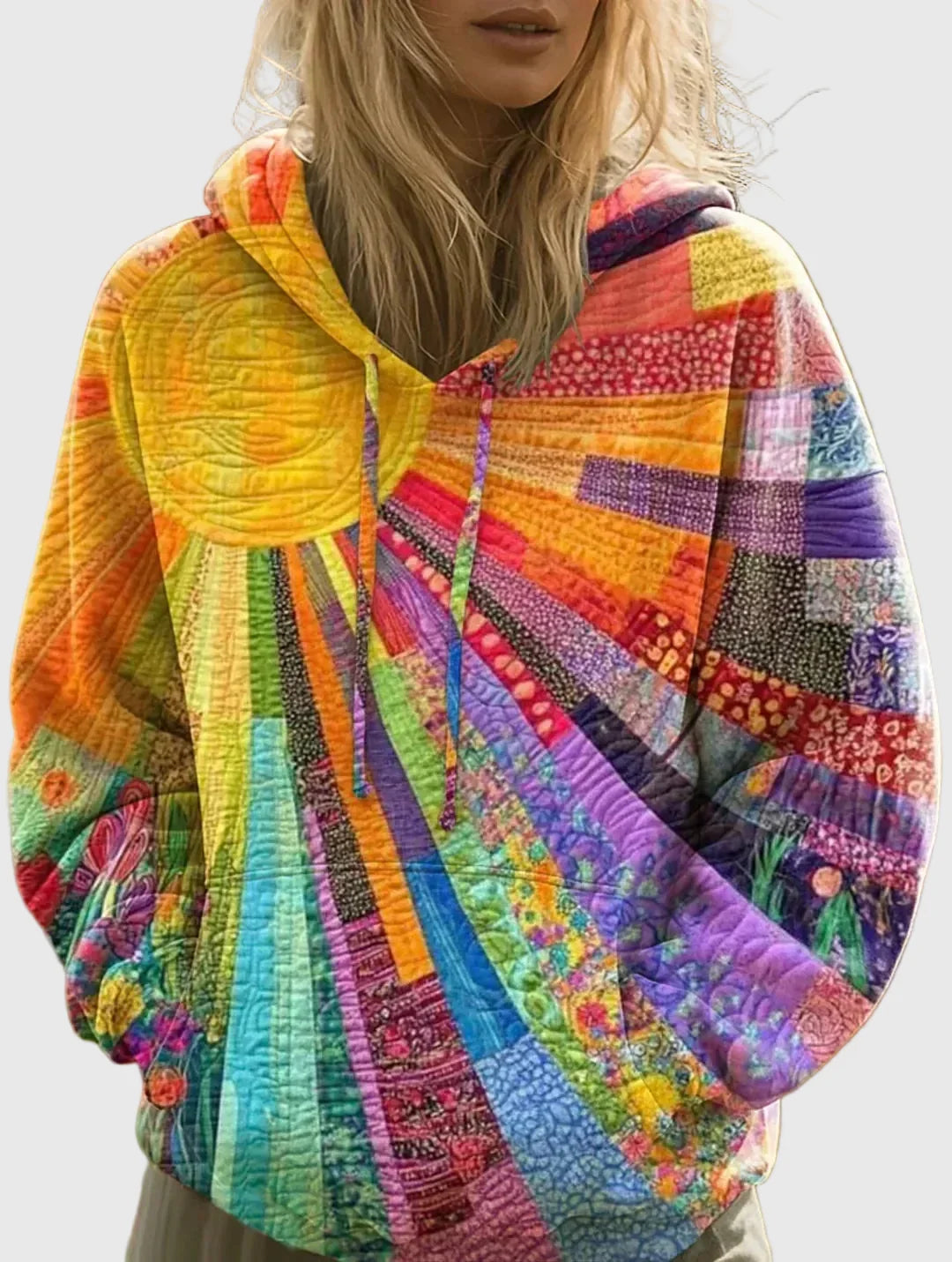 Nataša – Patchworková mikina s kapucňou