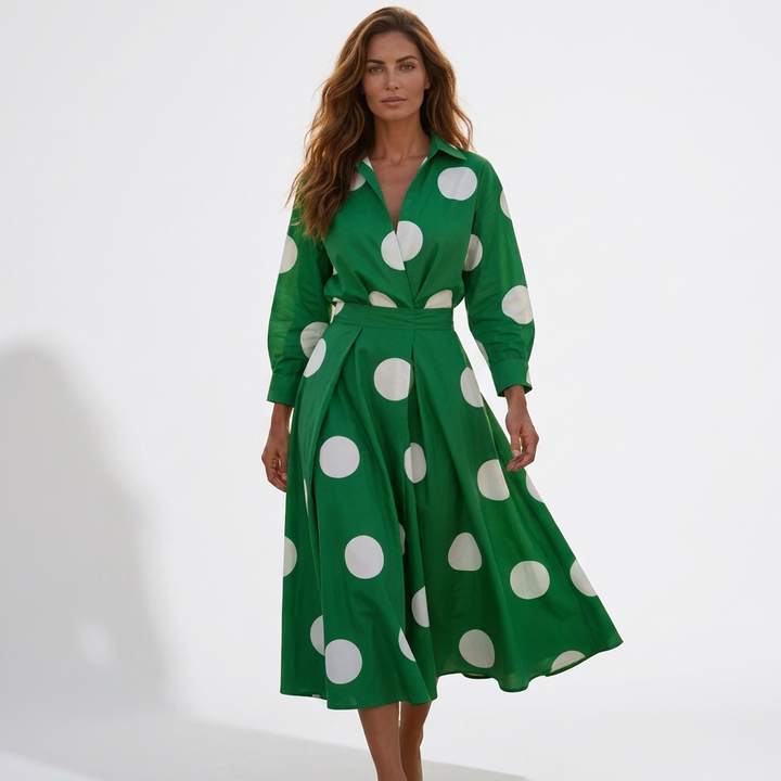 Lana - Elegantná bavlnená šaty s golierom