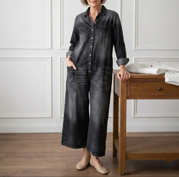 Diana™ | Vintage denim overal s gombami